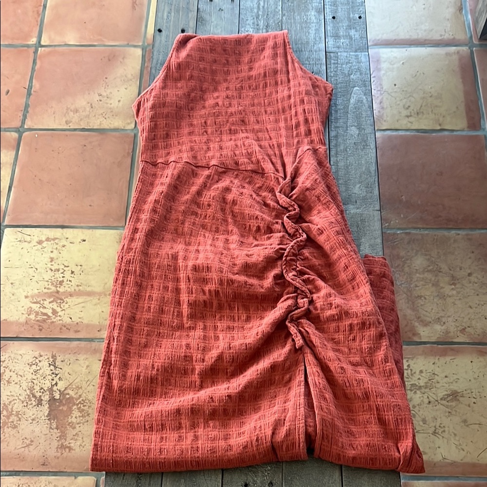 Free People Rust Textured Sleeveless Dress